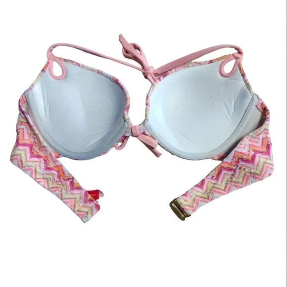 Victoria's Secret 2014 Bombshell Pink Crochet Extra Lift Bikini Top 36C - Picture 6 of 8